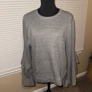 Rachel Roy Gray Bell Sleeve XL Top